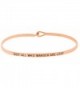 Inspirational "NOT ALL WHO WANDER ARE LOST" Positive Mantra Message Thin Bangle Hook Bracelet - Rose Gold - CV1839MGRH4