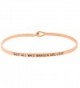 Inspirational "NOT ALL WHO WANDER ARE LOST" Positive Mantra Message Thin Bangle Hook Bracelet - Rose Gold - CV1839MGRH4