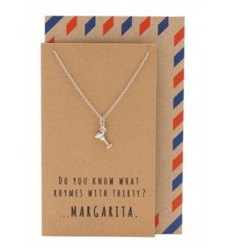 Quan Jewelry Happy 30th Birthday Margarita Necklace- Funny Quotes Birthday Cards- 16-in to 18-in - CF12MY0VD5Y