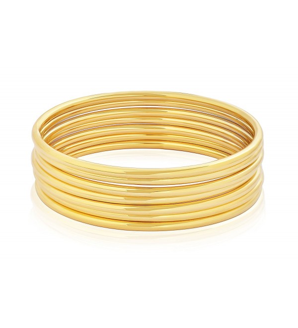 Edforce Stainless Steel Women's Gold Interlocking Bangle Bracelet Stackable Intertwined Interlaced- 68mm (2.67in) - CS1867N0T4E