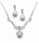 Mariell Vintage Crystal Necklace and Earrings Set - Retro Glamour for Bridal- Bridesmaids & Formal Wear - C212J5BE5PH