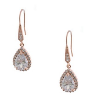 Topwholesalejewel Rose Gold Plating Cubic Zirconia Tear Drop Earring - CO183XY7ZTE