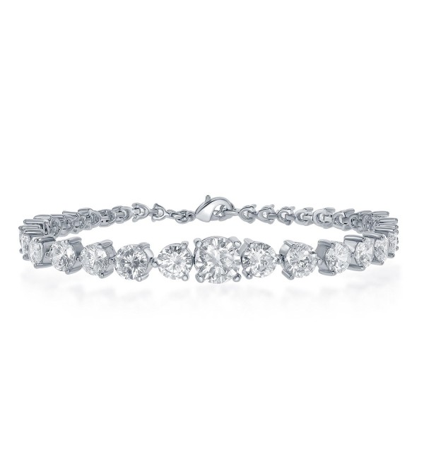 Women Cubic Zirconia Graduated Tennis Bracelet - CS1827IHGQQ