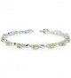 Peridot Bracelet Sterling Silver Oval Shape 5.50 Carats - C61141DWWMN