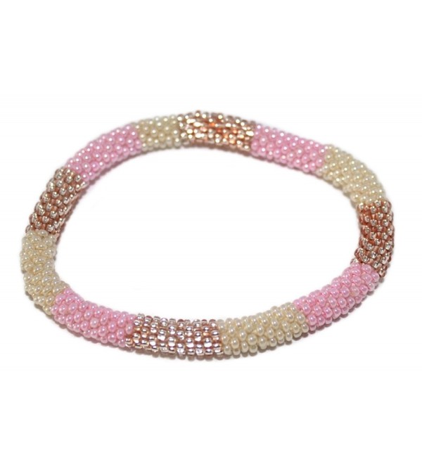 Crochet Glass Seed Bead Bracelet Roll on Bracelet Nepal Bracelet SB279 - CQ1290XRF9N
