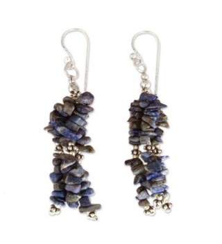 NOVICA .925 Sterling Silver and Lapis Lazuli Waterfall Earrings- 'Rejoice' - CK114EA0B2Z