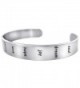 Inspirational Message Silver Engraved Bracelet in Women's Cuff Bracelets