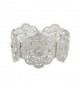 Lux Accessories Silvertone&Acirc Floral&Acirc Filigree Crystal Rhinestone Stretch Bracelet&Acirc - CQ17YHQGR9R