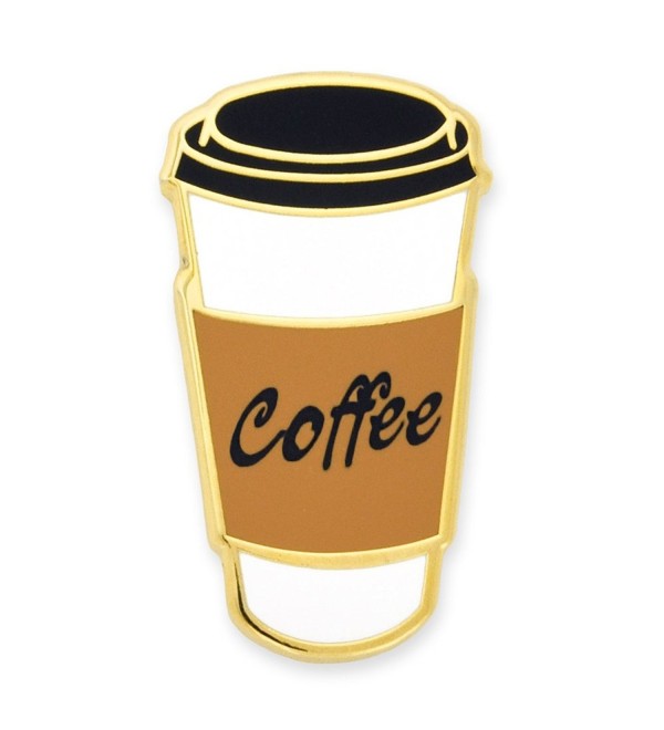 PinMart's Coffee To-Go Cup Trendy Enamel Lapel Pin - CZ12N9JJ609