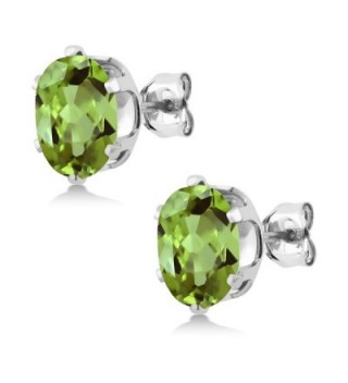 Sterling Peridot Gemstone Birthstone Earrings in Women's Stud Earrings