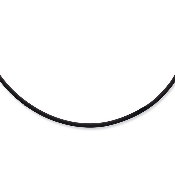 Sterling Silver 3mm Black Rubber Cord Necklace - Lobster Claw - Length Options: 16 18 - CY112G857R7