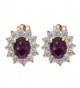 Yoursfs Earrings Purple Crystal zirconia in Women's Clip-Ons Earrings