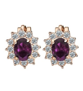 Yoursfs Earrings Purple Crystal zirconia in Women's Clip-Ons Earrings