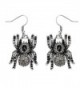 Szxc Jewelry Spider Dangle Earrings Halloween Gifts for Women Teen Girls - silver black - CN17YAY3ESW