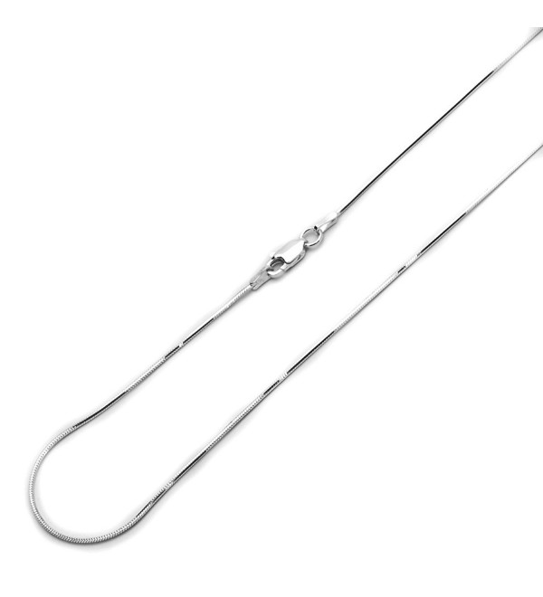 Sterling Silver 1mm Italian 8 Sided Diamond Cut Snake Chain Necklace(16"~30" Inch) - CR12DK0RODJ