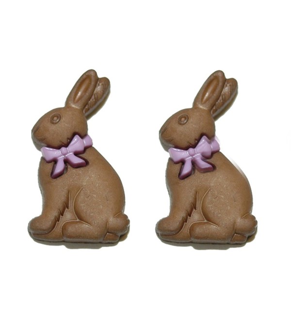 Chocolate Easter Bunny Stud Earrings (H138) - CR17WYG46UY
