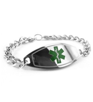 MyIDDr - Pre-Engraved & Customized Celiac Disease Medical Bracelet- Green - C5119I60S2T