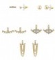 Lux Accessories Goldtone Geo Miss Match Ear Jacket Multi Earring Set 5PC - CS12I3GW5R5
