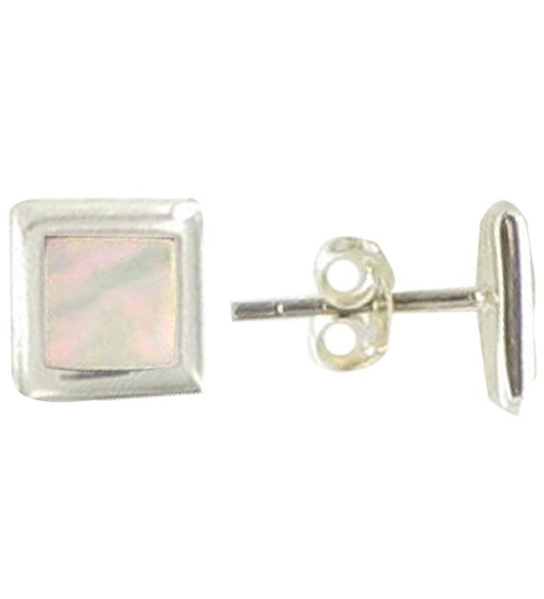 Les Poulettes Jewels - Sterling Silver and Mother of Pearl Studs - CL119UTX579