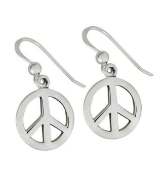 Sterling Silver Peace Sign Symbol Earrings Jewelry - CC12GSE1LMT