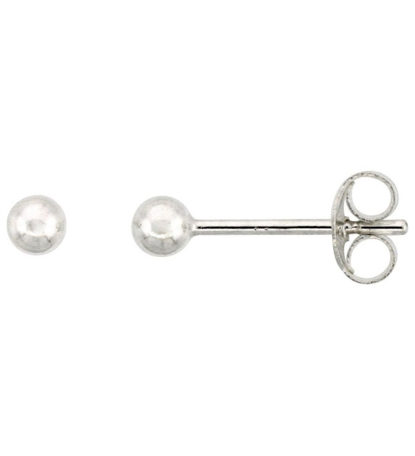 Sterling Silver 3mm Ball Earrings Studs Small 1/8 inch - CL119HYF31X