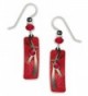 Adajio By Sienna Sky Red Silver-tone Column Overlay Earrings 7297 - CH11BLMW169