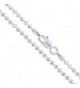 Sterling Silver Diamond-Cut Ball Bead Chain 2.2mm 925 Italy Dog Tag Necklace - CQ11EYZRDU9