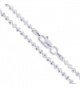 Sterling Silver Diamond-Cut Ball Bead Chain 2.2mm 925 Italy Dog Tag Necklace - CQ11EYZRDU9