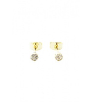 HONEYCAT Tiny Crystal Circle Stud Earrings in Gold- Rose Gold- or Silver | Minimalist- Delicate Jewelry - Gold - C0185L3IUY2