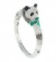 EVER FAITH Women's Austrian Crystal Enamel Adorable Panda Animal Bracelet - Silver-Tone - CP11C6B3GNV