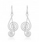 925 Sterling Silver Light Wire 45 mm Long G-Clef Music Note Dangle Hook Earrings - CG11LWHSBRV