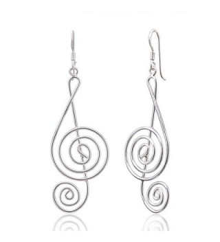 Sterling Silver G Clef Dangle Earrings