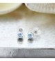 Round Topaz Gemstone Birthstone Earrings in Women's Stud Earrings