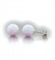 Trustmark 14k White Gold 8mm Fiery White Created Opal Ball Stud Post Earrings- Lorraine - CQ11SHZIO37