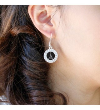 Eiffel Circle Earrings Crystal Rhinestones in Women's Drop & Dangle Earrings