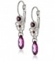 1928 Jewelry "Essentials" Silver-Tone Purple Teardrop Earrings - CU11JQDG9S1