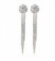Generic Fashion Elegant Women Bridal Silver Non-Pierced Clip on Tassel Dangle Earrings - CR12GQBS2ET