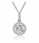 Sterling Pendant Necklace Zirconia SN010 - A4 Diamond Necklace - CB12O87DHJ0