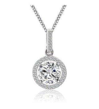 Sterling Pendant Necklace Zirconia SN010 - A4 Diamond Necklace - CB12O87DHJ0