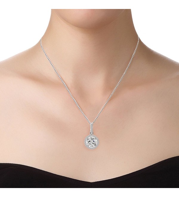Sterling Pendant Necklace Zirconia SN010 - A4 Diamond Necklace ...