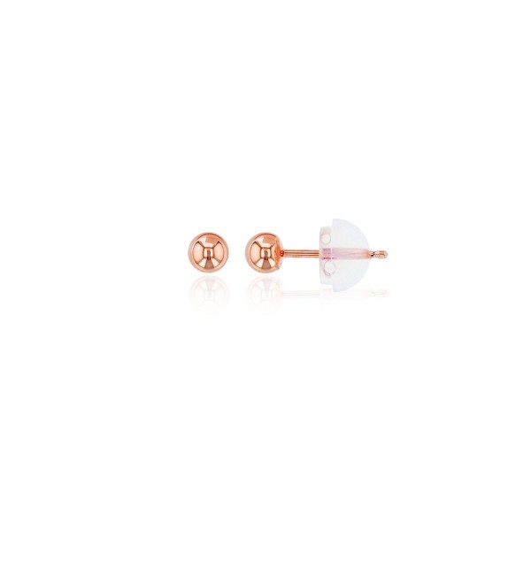 14K Gold 3mm Ball Stud Earring - Rose - C9185C9TYG9