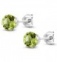 Peridot Gemstone Birthstone Sterling Earrings in Women's Stud Earrings