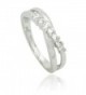 Sterling Silver CZ Crossover Ring Band - CW11KBL8OHV