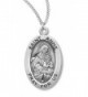 Heartland Women's Sterling Silver Oval Saint Anne Pendant + Best Quality USA Made + Chain Choice - C4119PYK1MB