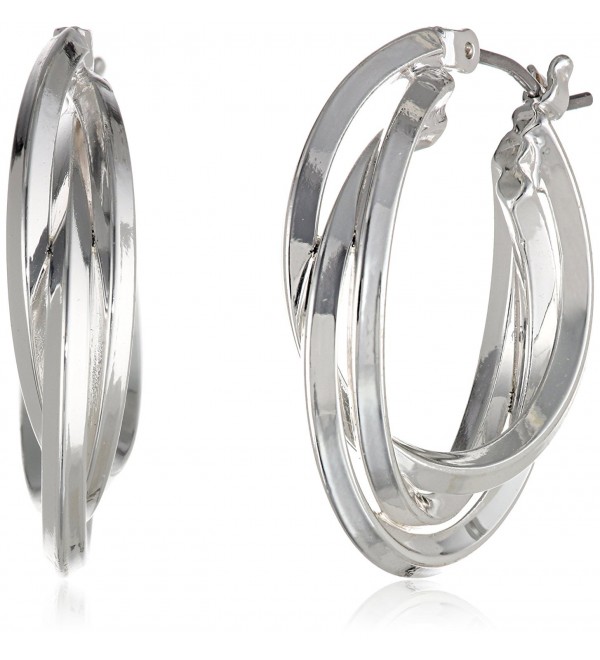 Anne Klein "Classics" Silver-Tone Triple Ring Hoop Earrings - CV11D7QGWIP