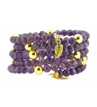 Memory Feather Simulated Amethyst Bracelet