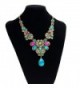 Ammazona Pendant Chain Women Statement Crystal Bib Beaded Collar Necklace Choker - CM12HD5Q8SJ