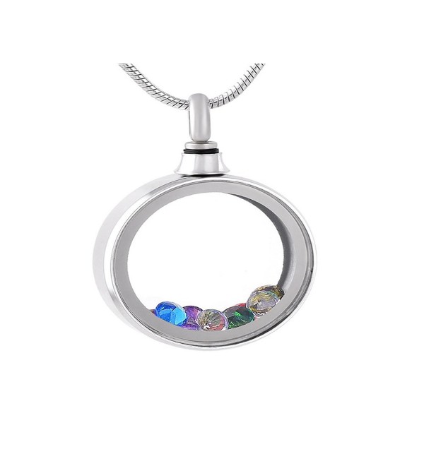 Floating Glass Locket Urn Necklace Cremation Jewelry Memorial Holds ...