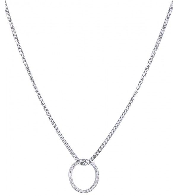 Hammered Open Circle of Life Unity and Infinity Necklace 18' Stainless Steel Chain. - C912MYJ2QL0