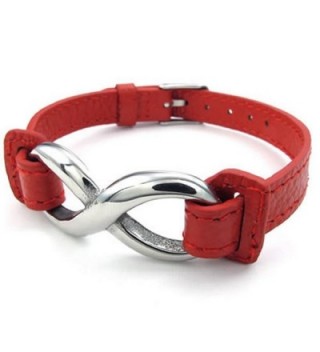 KONOV Leather Stainless Bracelet Infinity in Women's Cuff Bracelets